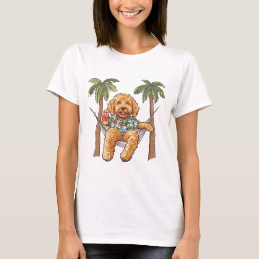 Goldendoodle Dog In Hawaiian Top (Voorkant)