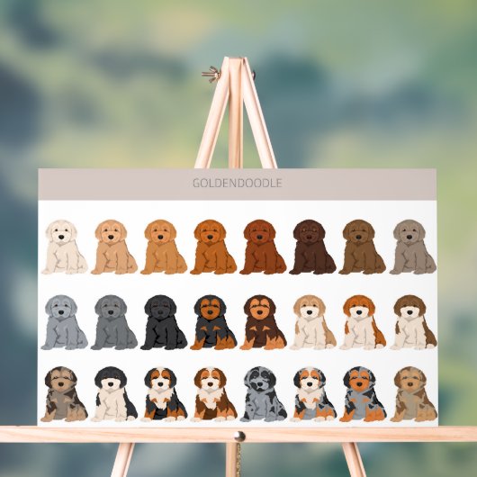 Goldendoodle dog mix acryl bord (Neutraal)