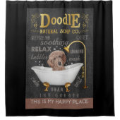 Goldendoodle Dog Natural Bath Soap Company Canvas Douchegordijn (Voorkant)