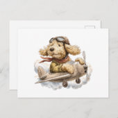 Goldendoodle Dog Pilot Airplane Briefkaart (Voorkant / Achterkant)
