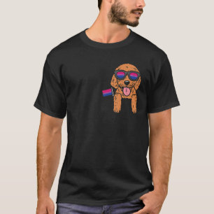 Goldendoodle Dog Pocket LGBTQ Bisexual Flag Gay Pr T-shirt