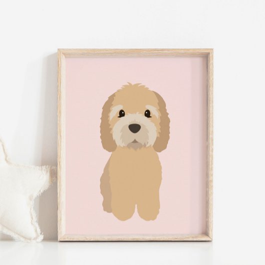 GoldenDoodle Dog Roze Kwekerij & Kinder Decor Post Poster