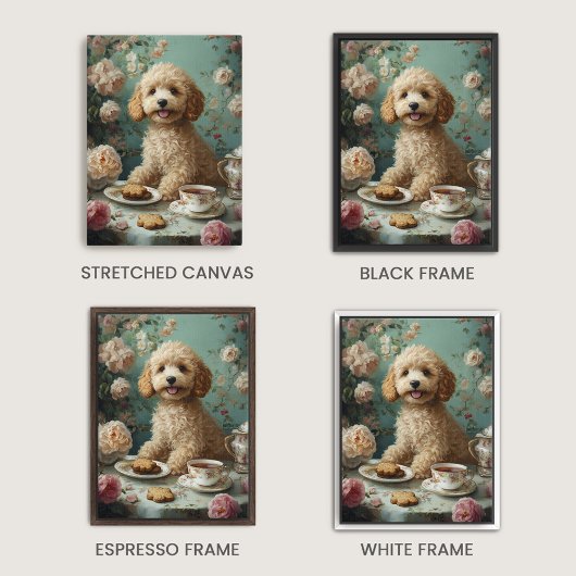 Goldendoodle Dog  Tea Canvas Afdruk
