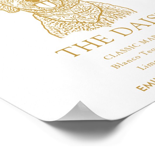 Goldendoodle Dog Trouwhandtekening Drink Teken Poster (Hoek)