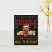 Goldendoodle Dog Ugly Christmas Sweaters Pet Dog L Kaart (Gele Bloem)