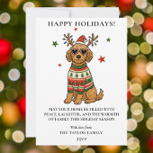 Goldendoodle Dog Ugly Sweater Christmas Feestdagenkaart