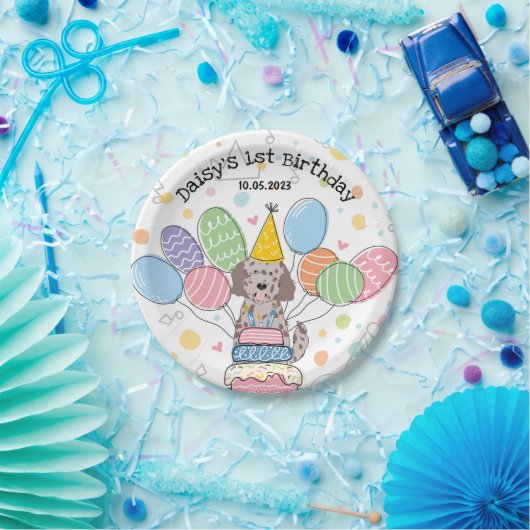 Goldendoodle Dog Verjaardagsfeestje Papieren Borde Papieren Bordje (Feest)