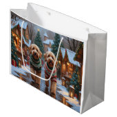 Goldendoodle Dogs Christmas Snow Holiday Groot Cadeauzakje (Voorkant Gekanteld)