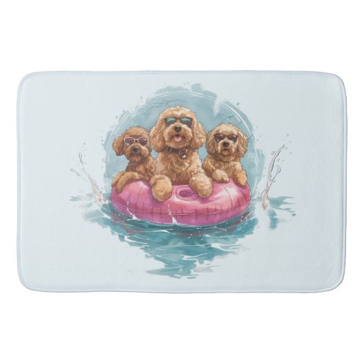 Goldendoodle Dogs Summer Pineapple Pool Float Badmat (Voorkant)
