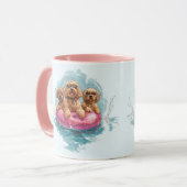 Goldendoodle Dogs Summer Pineapple Pool Float Mok (Voorkant links)
