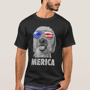 Goldendoodle Doodle 4 juli Merica Mannen Amerika T-shirt