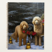 Goldendoodle enneigé Luge Décoration de Noël (Devant)