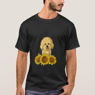 Goldendoodle Flower Dog Sunflower Graphic for Wome T-shirt