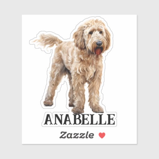 Goldendoodle gepersonaliseerde naam sticker (Vel)