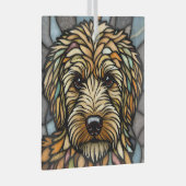 Goldendoodle "Glas in lood" Glas Ornament (Voorkant Rechts)