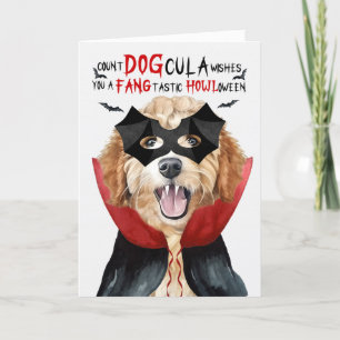 Goldendoodle Grappig Count DOGcula Halloween Feestdagen Kaart