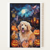 Goldendoodle Halloween avec citrouilles effrayante (Dos)