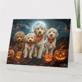 Goldendoodle Halloween Spooky Kaart (Voorkant)