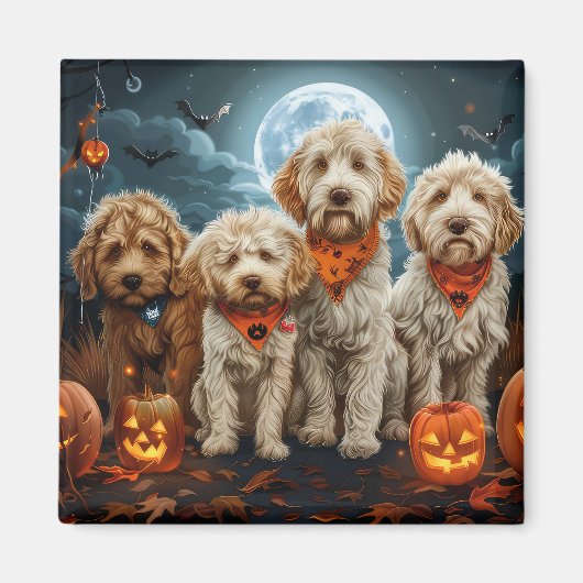 Goldendoodle Halloween Spooky Magneet (Voorkant)