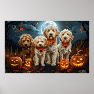 Goldendoodle Halloween Spooky Poster