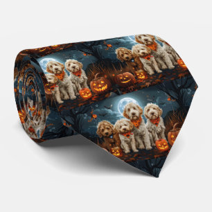 Goldendoodle Halloween Spooky Stropdas