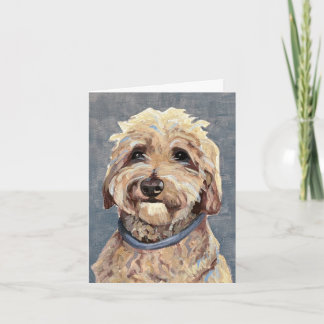 Goldendoodle Handgeschilderd op doek Notitiekaartje
