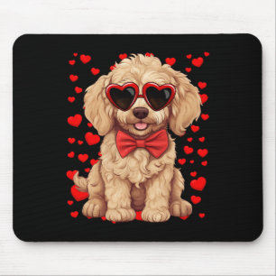 Goldendoodle Hart Zingende Vlinderdas Valentijnsda Muismat