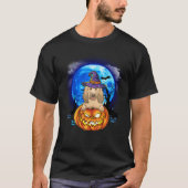 goldendoodle heks maan pompoen enge halloween do t-shirt (Voorkant)