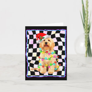 Goldendoodle Hond Boom Kerstmis Kerst Huisdieren H Kaart