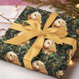 Goldendoodle hond Christmas Pine Cadeaupapier