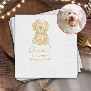 Goldendoodle Hond Gepersonaliseerd Cheers Servette Servet