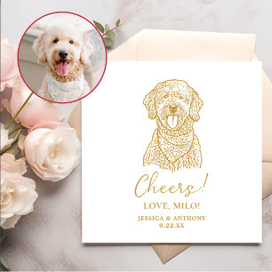 Goldendoodle Hond Gepersonaliseerd Cheers Servette Servet