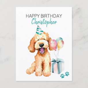 Goldendoodle Hond Gepersonaliseerd Gelukkige Verja Briefkaart