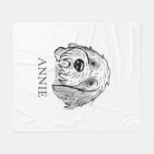 Goldendoodle Hond Gepersonaliseerde Tekening Fleece Deken (Voorkant (Horizontaal))