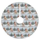 Goldendoodle Hond in Sneeuw Kerstmis Kerstboom Rok (Voorkant)