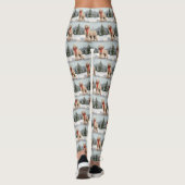 Goldendoodle Hond in Sneeuw Kerstmis Leggings (Achterkant)