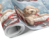Goldendoodle Hond Kerst Feestelijk Cadeaupapier (Rol Hoek)