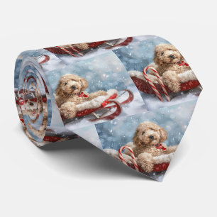 Goldendoodle hond Kerst viering  Stropdas