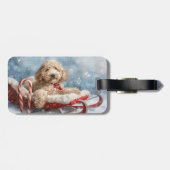 Goldendoodle Hond Kerstfeest Bagagelabel (Achterkant horizontaal)