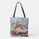 Goldendoodle Hond Kerstfeest Draagtas (Achterkant)