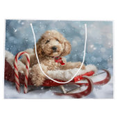 Goldendoodle Hond Kerstfeest Groot Cadeauzakje (Achterkant)