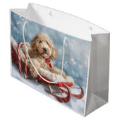Goldendoodle Hond Kerstfeest Groot Cadeauzakje (Achterkant Gekanteld)