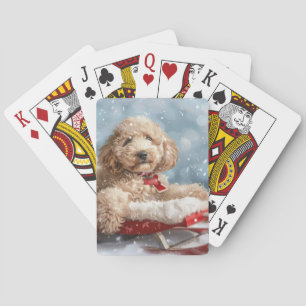 Goldendoodle Hond Kerstfeest Pokerkaarten