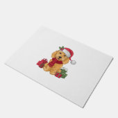 Goldendoodle Hond Kerstoutfits Santa Hat Hond X Deurmat (Schuin)