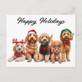 Goldendoodle Hond Kerstvakantie Briefkaart (Voorkant)