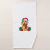 Goldendoodle Hond Kerstviering Santa Dog X Badhanddoek (Badhanddoek)