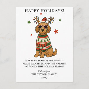 Goldendoodle Hond Lelijke Kersttrui Feestdagenkaart