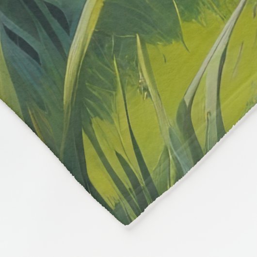 Goldendoodle Hond Lente Bloemen Schilderen Fleece Deken (Hoek)