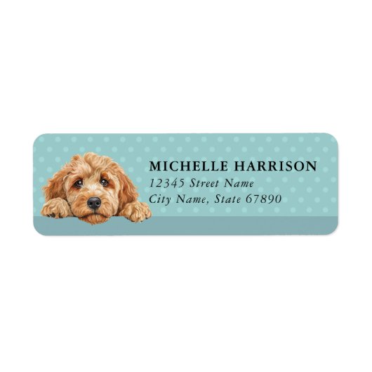 Goldendoodle-hond retouradreslabels etiket (Voorkant)