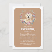Goldendoodle Hond Rustieke Bloemen Kaart (Voorkant)